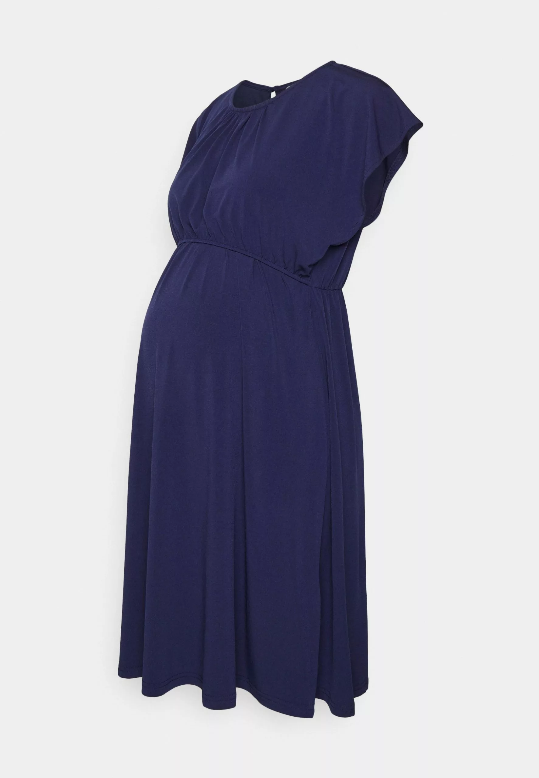 Fit And Flare Flowy Dropped Shoulder - Robe En Jersey - Dark Blue 5 Fit And Flare Flowy Dropped Shoulder - Robe En Jersey - Dark Blue – Image 5
