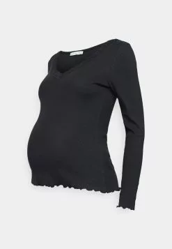 Maternity Ribbed Longsleeve Lace - T-Shirt À Manches Longues - Black -Anna Field Boutique 053a0aa839a44e58a70e048e07c380a0