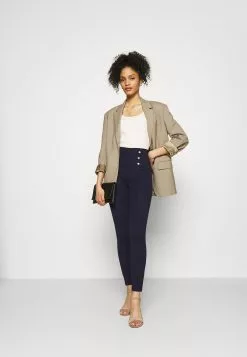 Anna Field Punto Leggings With Button Detail - Legging - Dark Blue -Anna Field Boutique 17060ff89ddd4cab80972555c66186d8