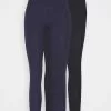 Anna Field 2 Pack - Legging - Black/Dark Blue