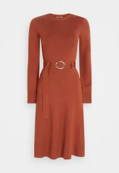 Anna Field Crew Ausschnitt Midi Strickkleid Mit Gürtel - Robe Pull - Brown -Anna Field Boutique 19a799bd782e4e4d834738e748bf8a1d
