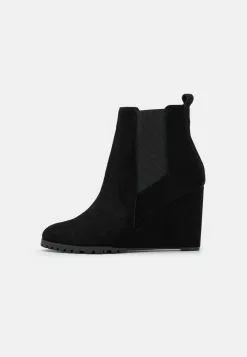 Anna Field Leather Winter Boot - Bottines À Talons Hauts - Black