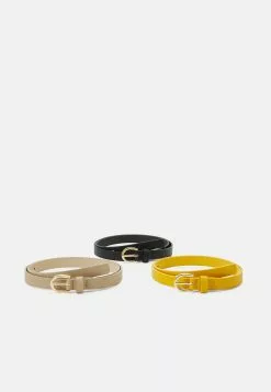 Anna Field 3 Pack - Ceinture - Black/Yellow/Taupe