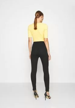 Anna Field Punto Leggings With Button Detail - Legging - Black -Anna Field Boutique 33f906a6b264471e94805b4626428f72