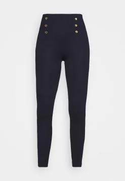 Anna Field Punto Leggings With Button Detail - Legging - Dark Blue -Anna Field Boutique 46a980d243e44bd0bc0b317bca04d1ba