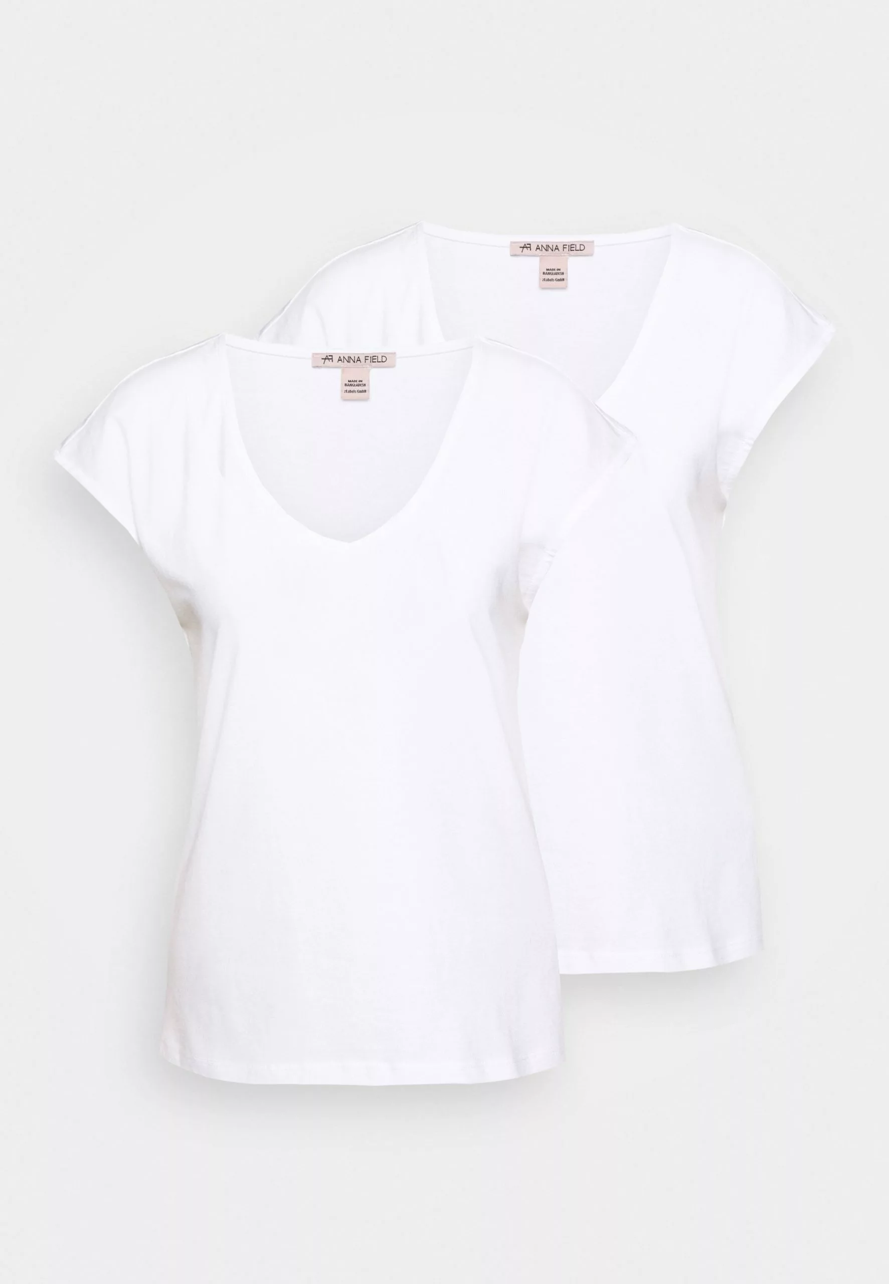 Anna Field Basic V Neck Drop Shoulder 2 Pack - T-Shirt Basique - White/White 4 Anna Field Basic V Neck Drop Shoulder 2 Pack - T-Shirt Basique - White/White – Image 4