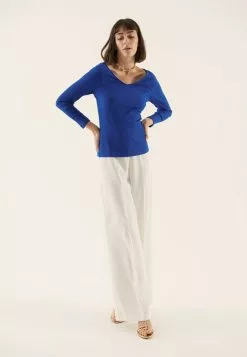 Anna Field 2-Pack - T-Shirt À Manches Longues - Blue/Mottled Grey