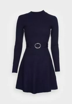 Anna Field Crew Ausschnitt Mini Strickkleid Mit Gürtel - Robe Pull - Dark Blue 8 Anna Field Crew Ausschnitt Mini Strickkleid Mit Gürtel - Robe Pull - Dark Blue -Anna Field Boutique 8531c6d8030846db913342406954022d