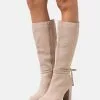 Leather - Bottes À Talons Hauts - Beige