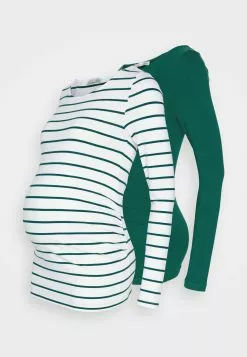 2 Pack - T-Shirt À Manches Longues - White/Dark Green -Anna Field Boutique 8e87d367b68e47be947469353e3b08b7