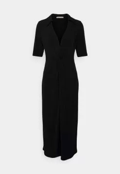 Center Front Knot Low Midi Dress - Robe De Jour - Black 10 Center Front Knot Low Midi Dress - Robe De Jour - Black -Anna Field Boutique 9684c8582a79449990c47c4f1845a762