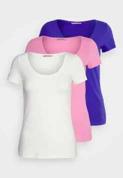 Anna Field 3 Pack - T-Shirt Basique - Dark Blue/Pink/Off White