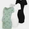 3Pack - T-Shirt Imprimé - Black/White/Green