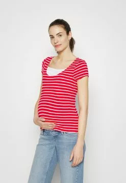 Maternity Double Layer Nursing - T-Shirt Imprimé - Dark Red / Multicoloured