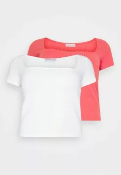 2 Pack - T-Shirt Basique - Red/White -Anna Field Boutique bebdd8dce422465a89c5c6e925dbad10