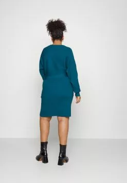 Wrap V Ausschnitt Mini Strickkleid Mit Gürtel - Robe Pull - Teal -Anna Field Boutique c788a499450943ddb39b9926fc5b1004