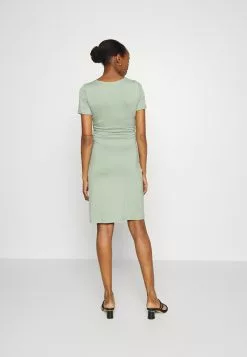 Short Sleeves Ruched Waist Mini Flared Dress - Robe En Jersey - Light Green -Anna Field Boutique c8fe3a1087754450a4d132399aa1f01c