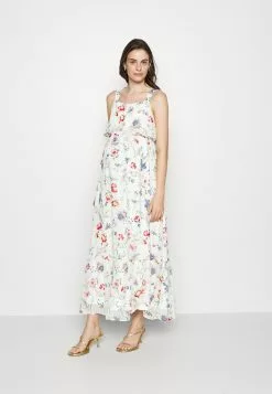 Woven Mama Maxi Dress Nursing Function - Robe Longue - White/Red