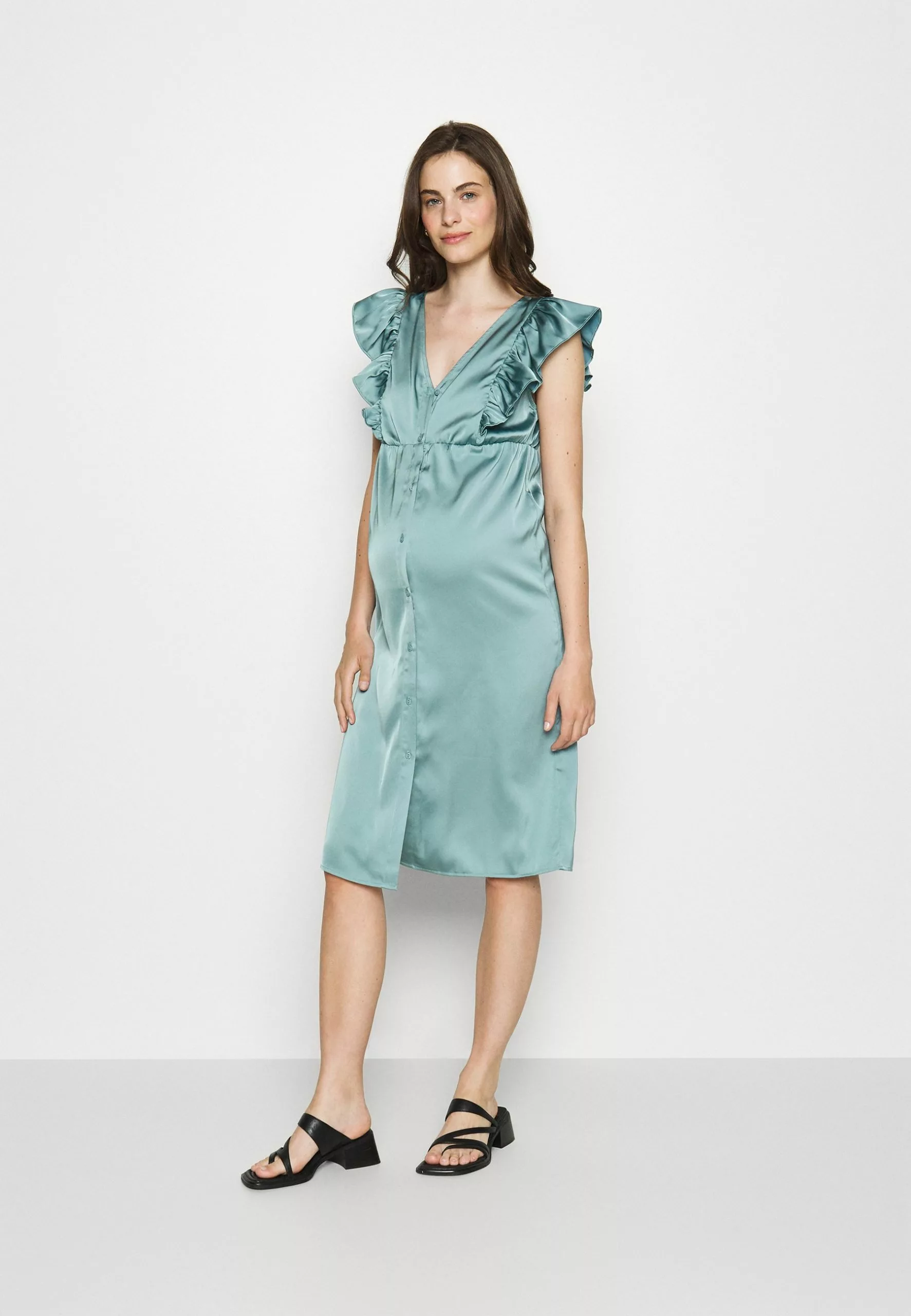 Mama Dress Mid Dress Open Slips - Robe De Soirée - Light Green 1 Mama Dress Mid Dress Open Slips - Robe De Soirée - Light Green
