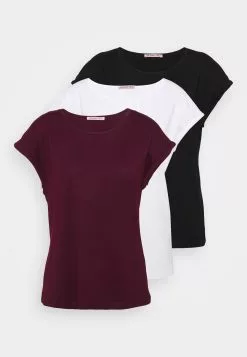 Anna Field 3 Pack - T-Shirt Basique - Black/White/Dark Red -Anna Field Boutique df63b55f596743809ebb7dbe439ab976