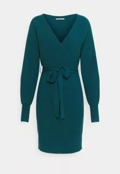 Anna Field Wrap V Ausschnitt Mini Strickkleid Mit Gürtel - Robe Fourreau - Deep Teal