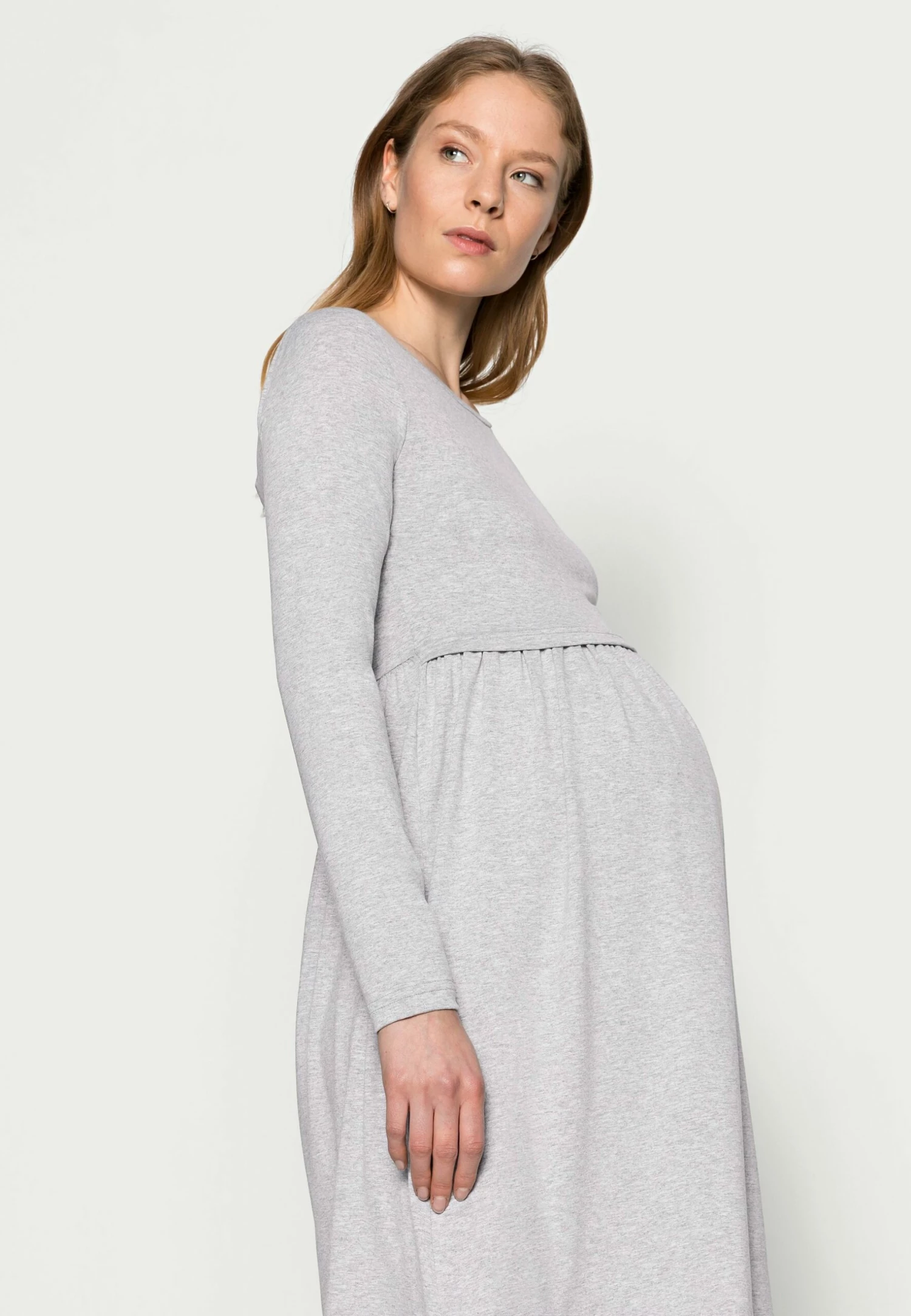 Nursing - Jersey Dress - Robe En Jersey - Grey 4 Nursing - Jersey Dress - Robe En Jersey - Grey – Image 4