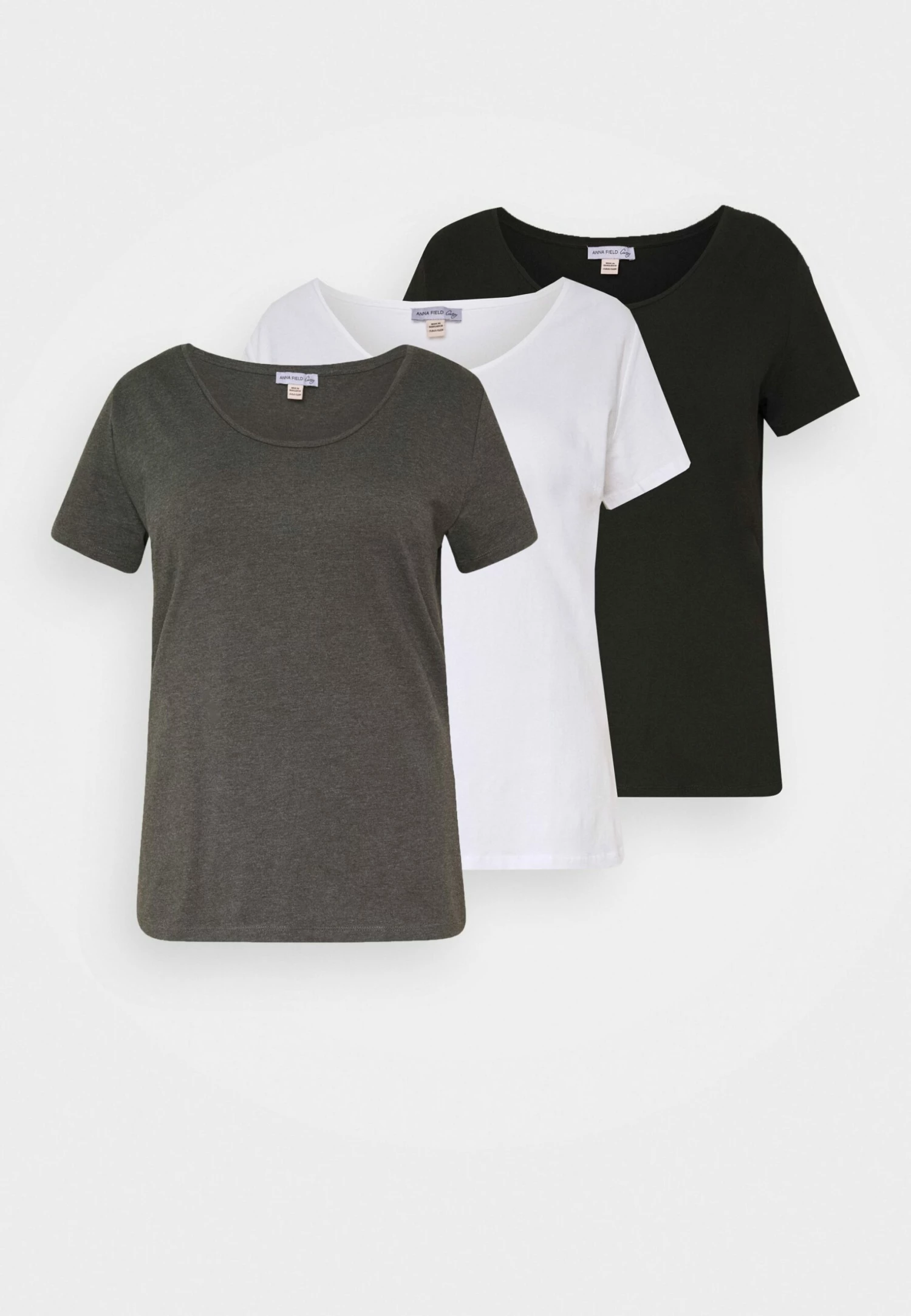 3Er Pack - T-Shirt Basique - White/Black/Dark Grey 1 3Er Pack - T-Shirt Basique - White/Black/Dark Grey