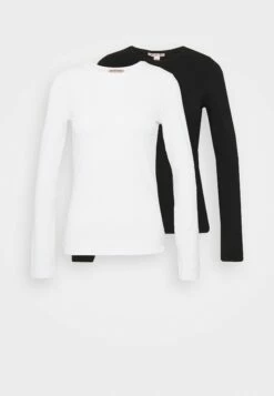 Anna Field 2 Pack - T-Shirt À Manches Longues - White/Black -Anna Field Boutique 4dc0a6ffa5a64532a189b3809c10bc4f