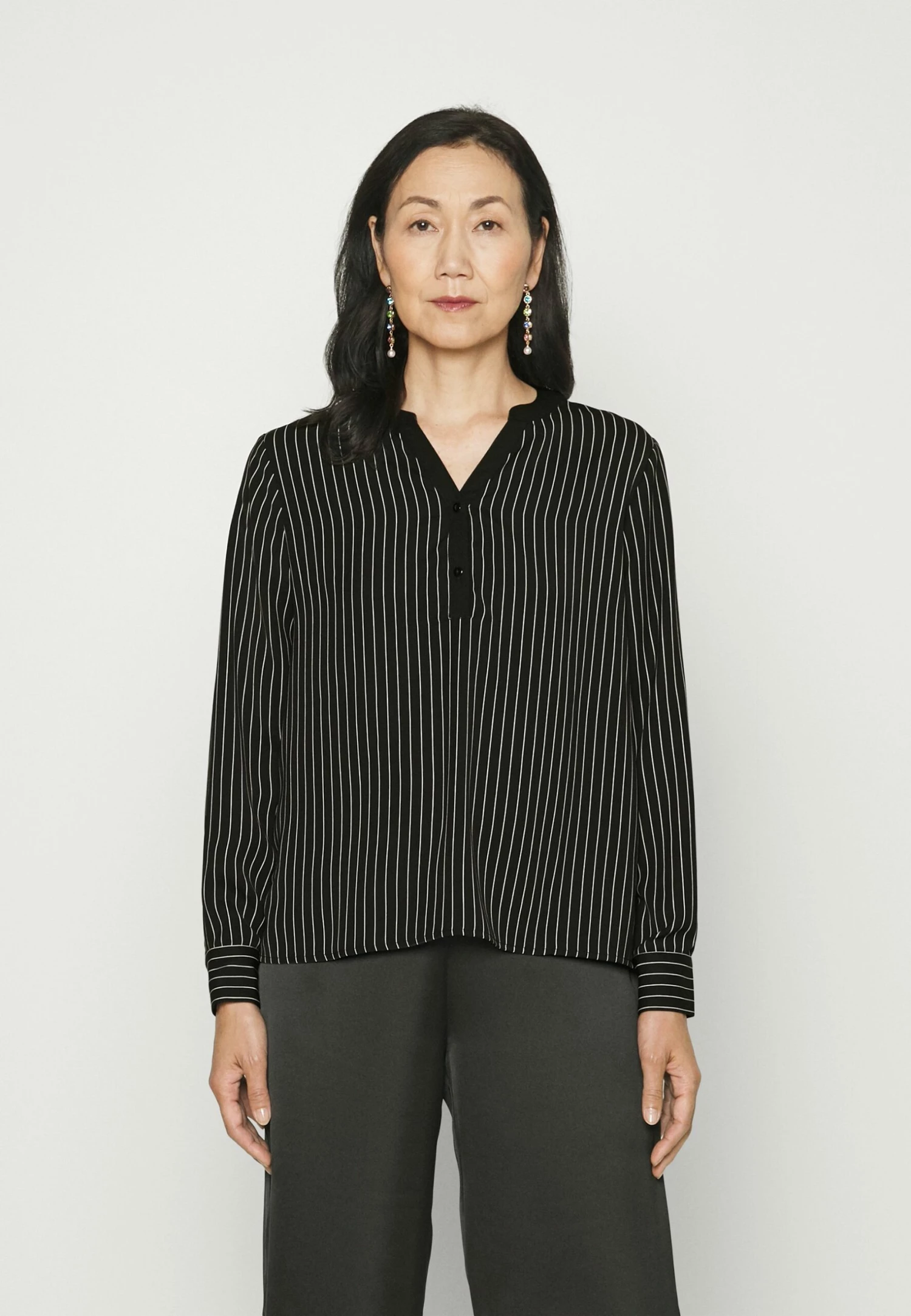 Anna Field T-Shirt À Manches Longues - Black/White 1 Anna Field T-Shirt À Manches Longues - Black/White