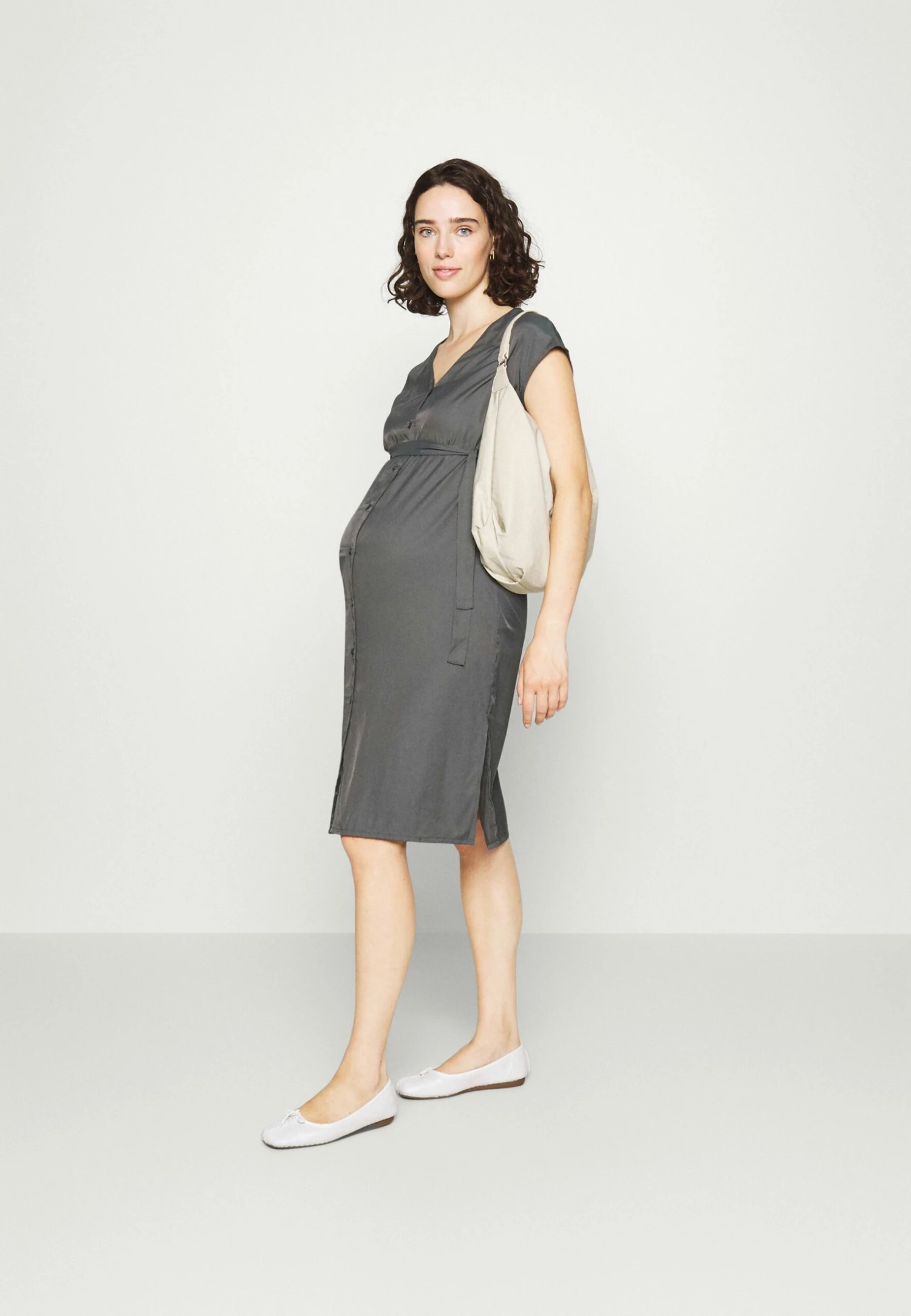 Mama Blouse Dress - Robe De Jour - Khaki 2 Mama Blouse Dress - Robe De Jour - Khaki – Image 2