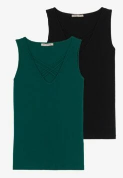 Anna Field 2-Pack - Débardeur - Black/Dark Green -Anna Field Boutique 97471031f90341c6b4f3ec6e9762cd35
